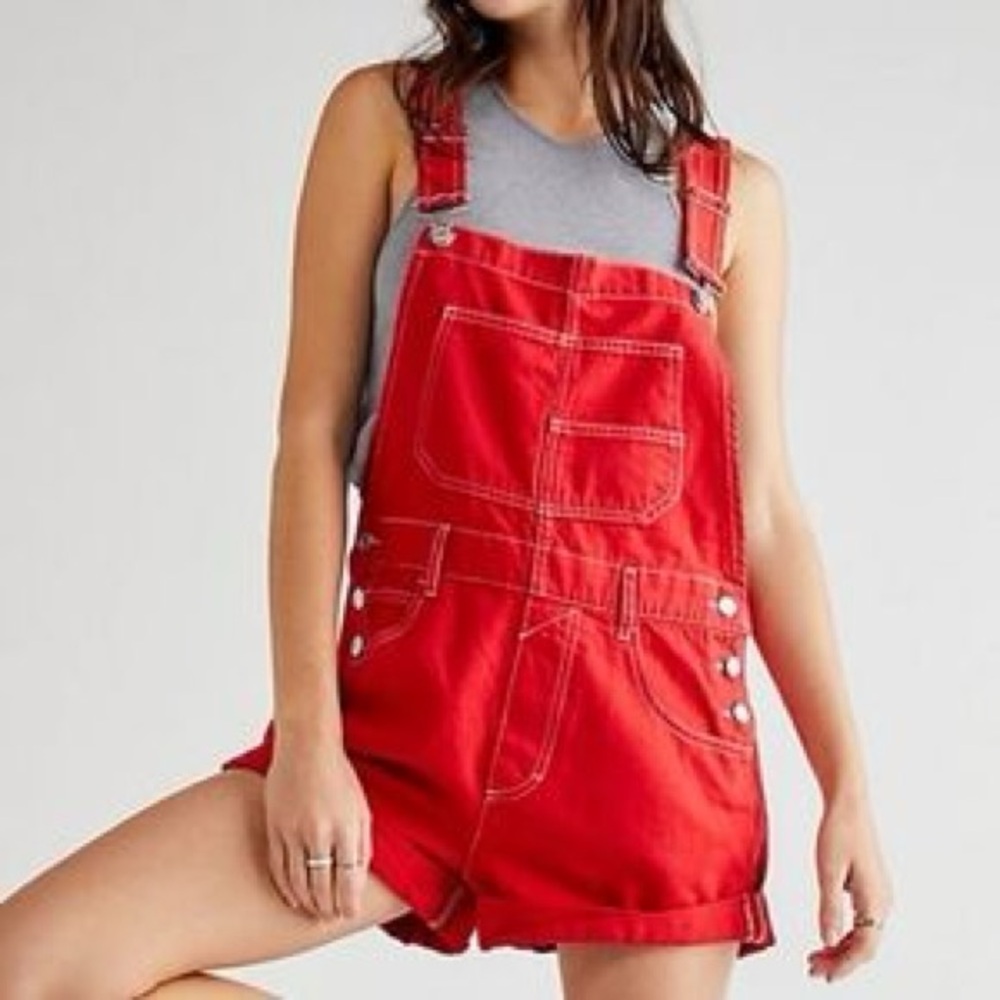 Free People Ziggy Short Overalls